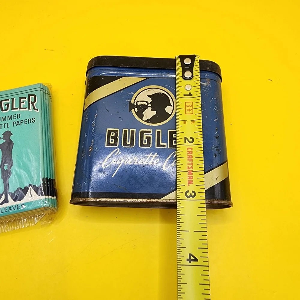 Vintage Bugler Tin Case & New Gummed Cigarette Papers - Picture 4 of 6